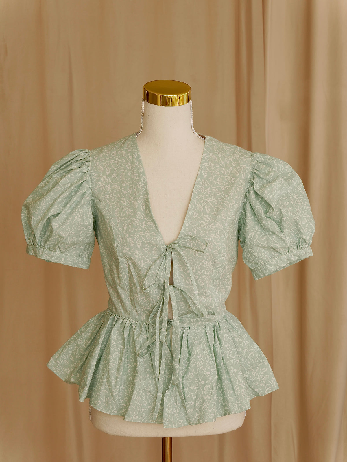 Tie-Front Peplum Bodice