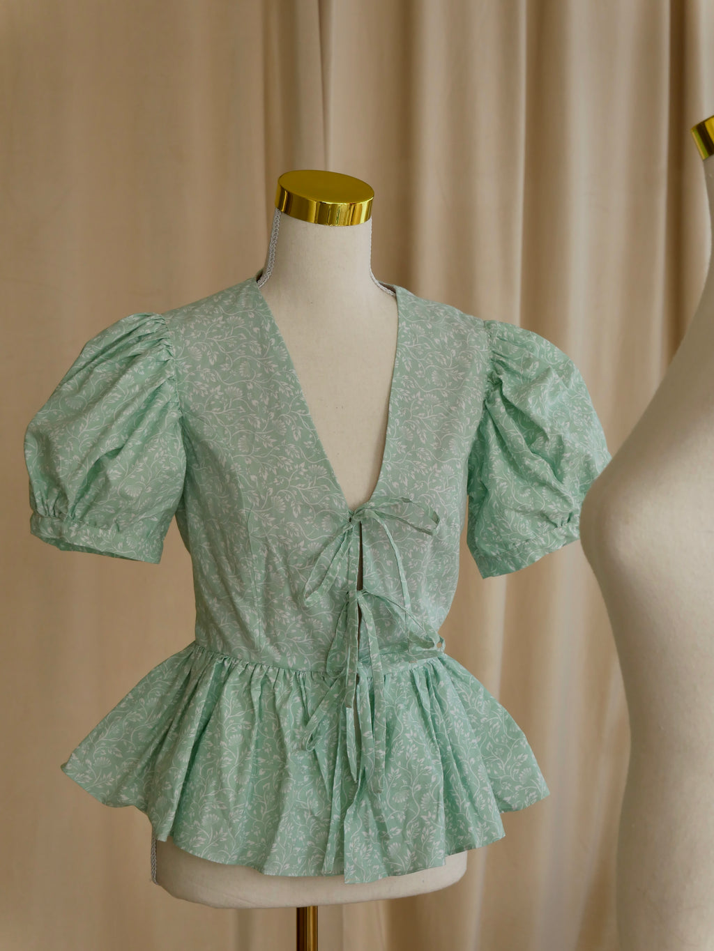 Tie-Front Peplum Bodice