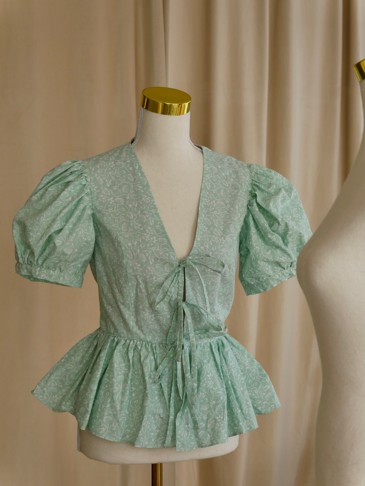 Tie-Front Peplum Bodice