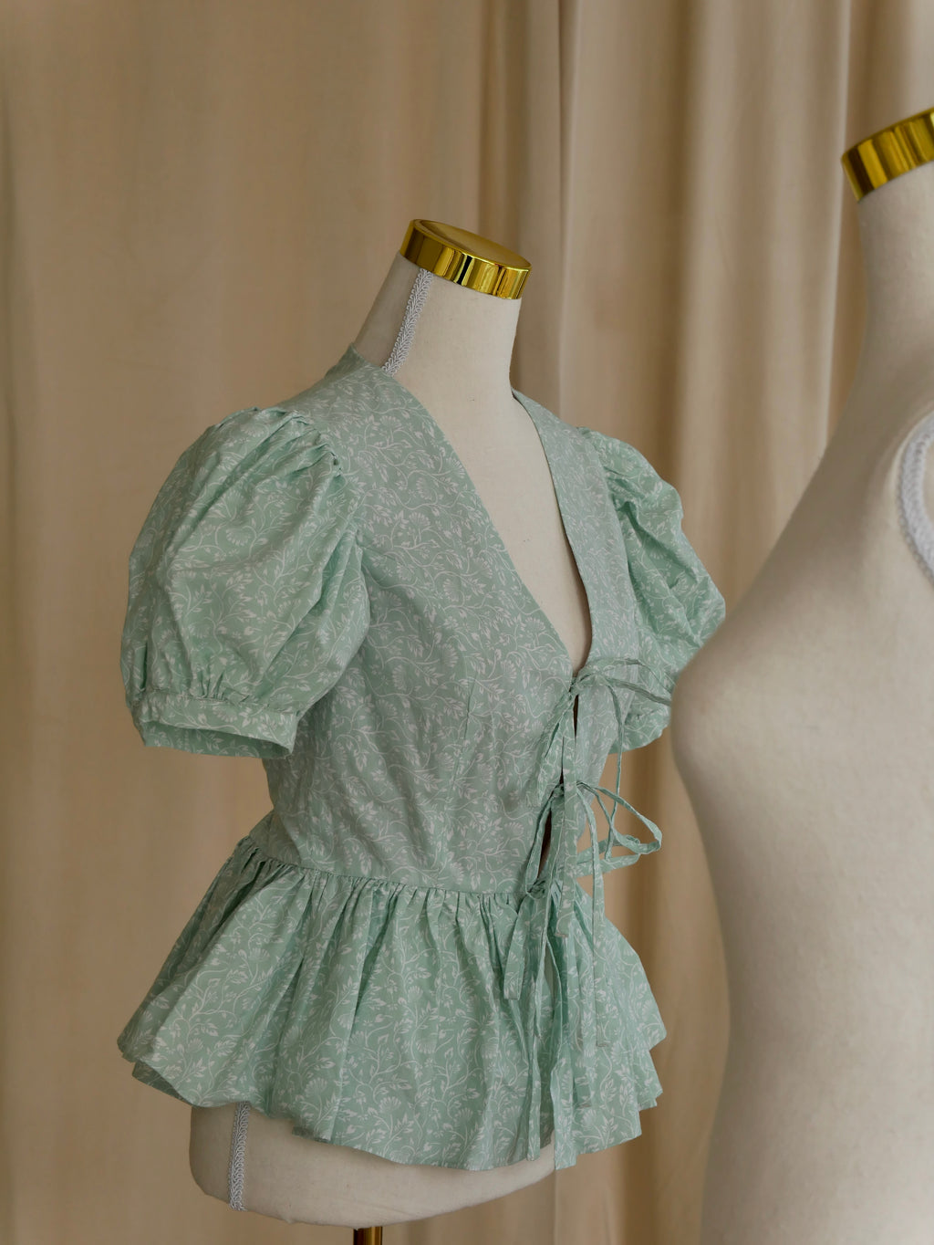 Tie-Front Peplum Bodice