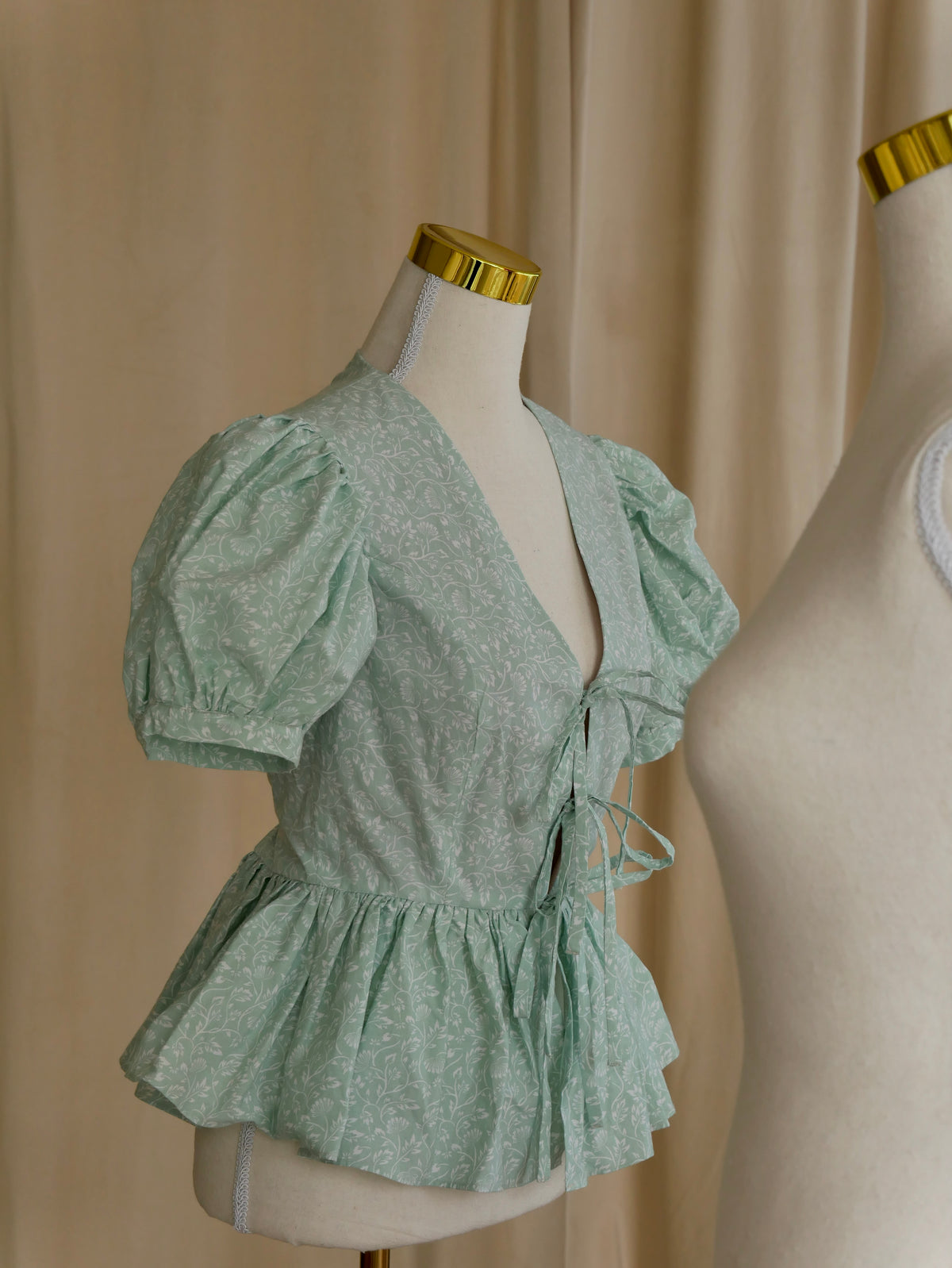 Tie-Front Peplum Bodice