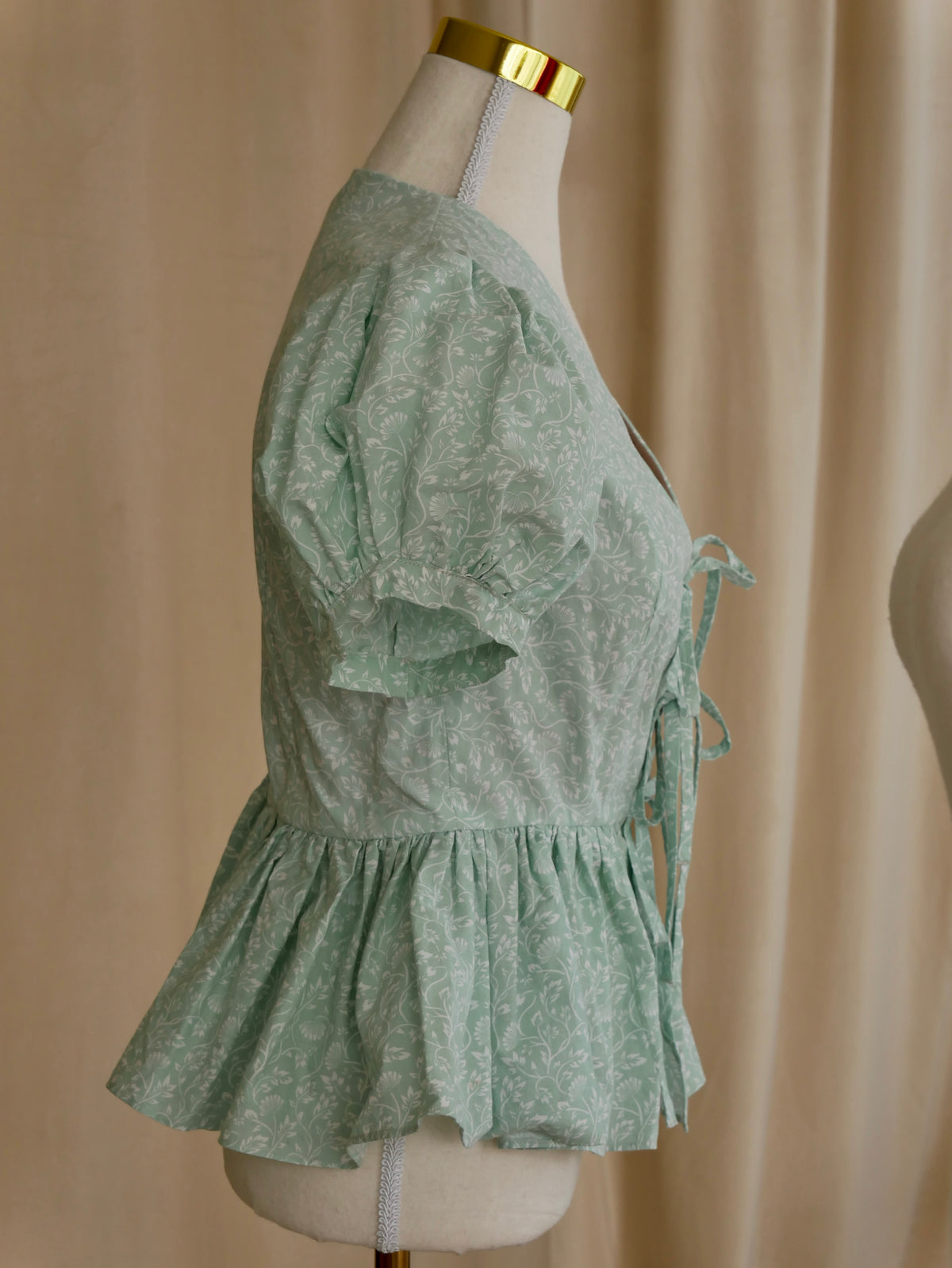 Tie-Front Peplum Bodice
