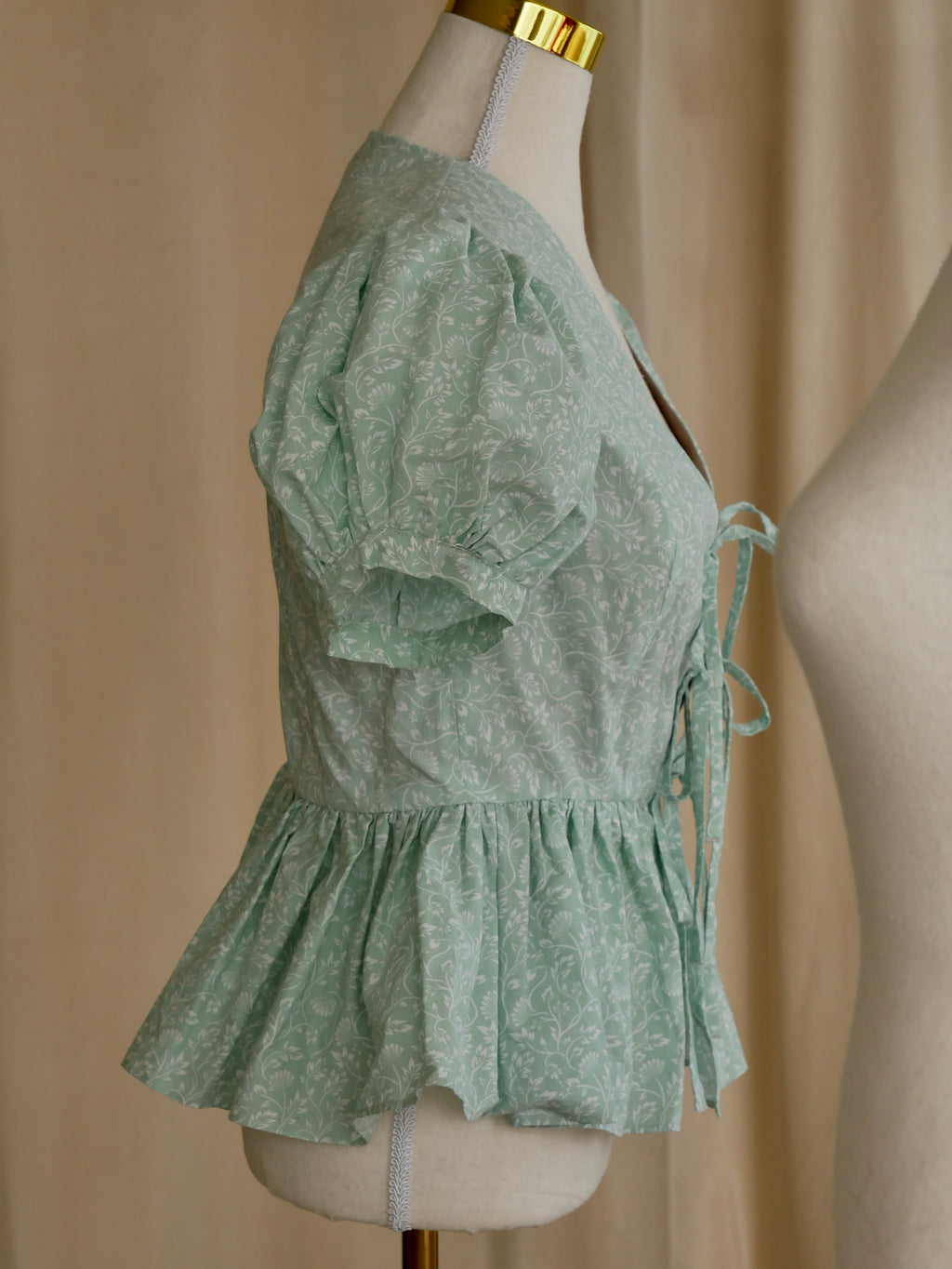 Tie-Front Peplum Bodice