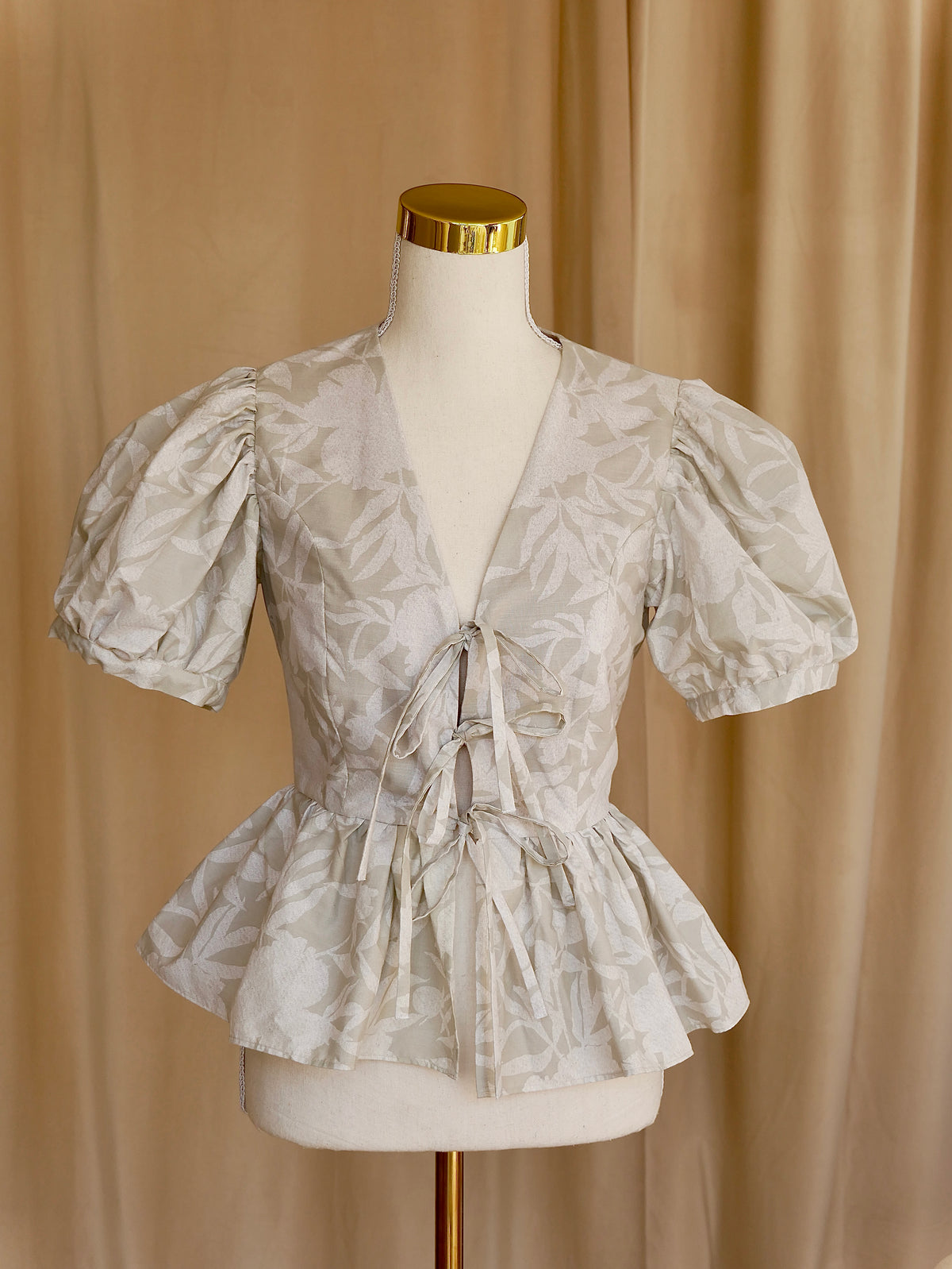 Tie-Front Peplum Bodice