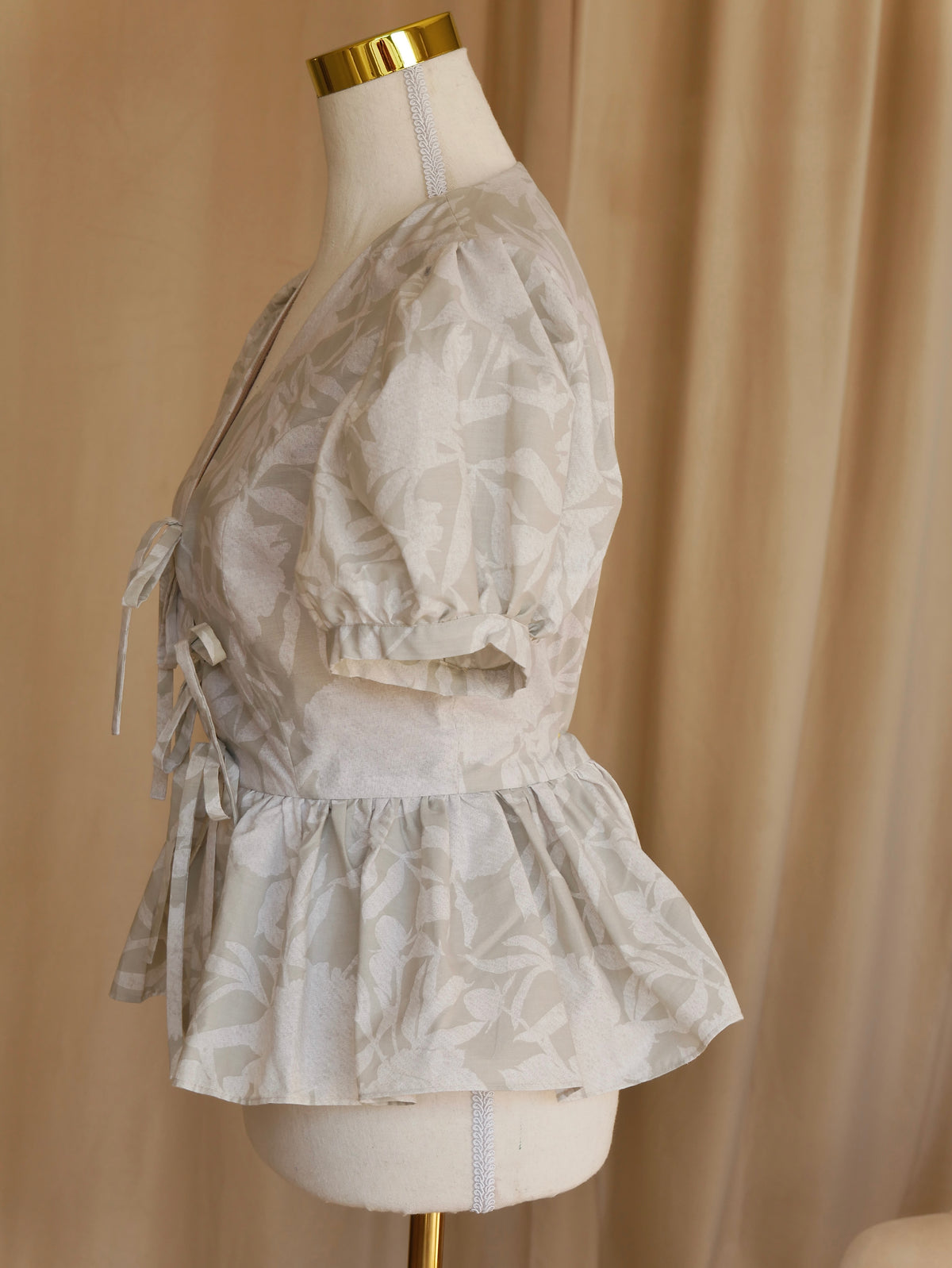 Tie-Front Peplum Bodice