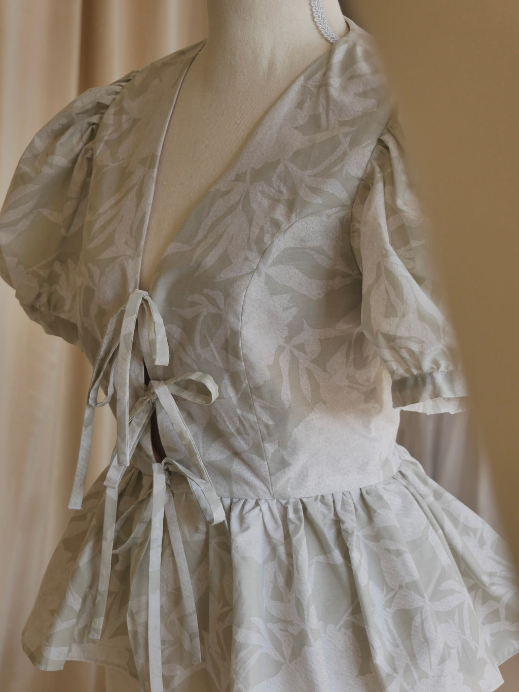 Tie-Front Peplum Bodice