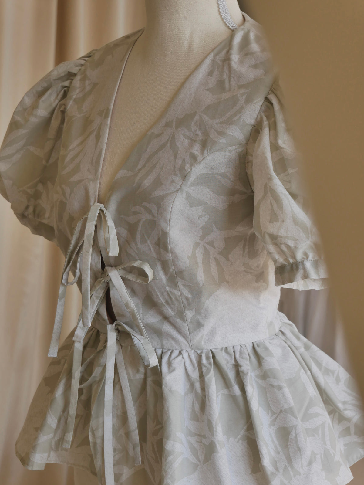 Tie-Front Peplum Bodice