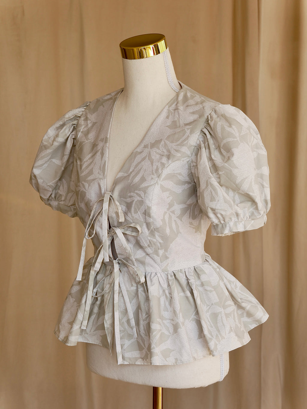 Tie-Front Peplum Bodice