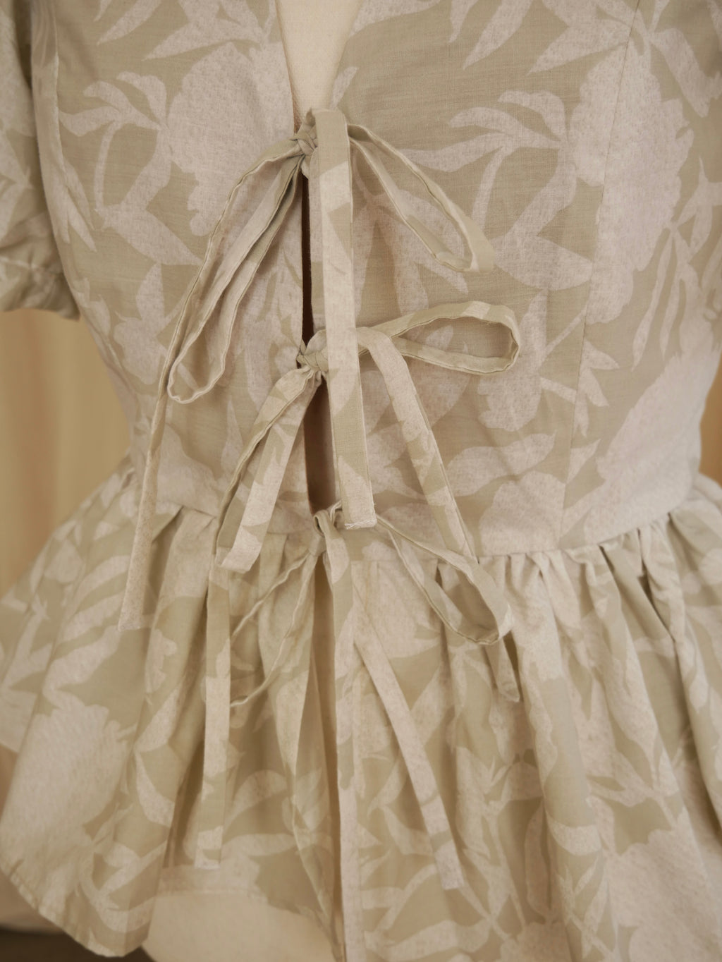 Tie-Front Peplum Bodice