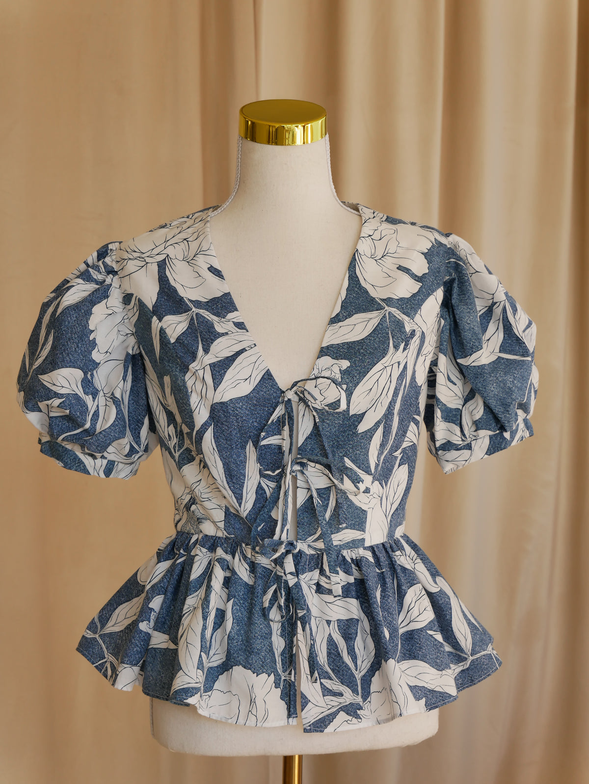 Tie-Front Peplum Bodice