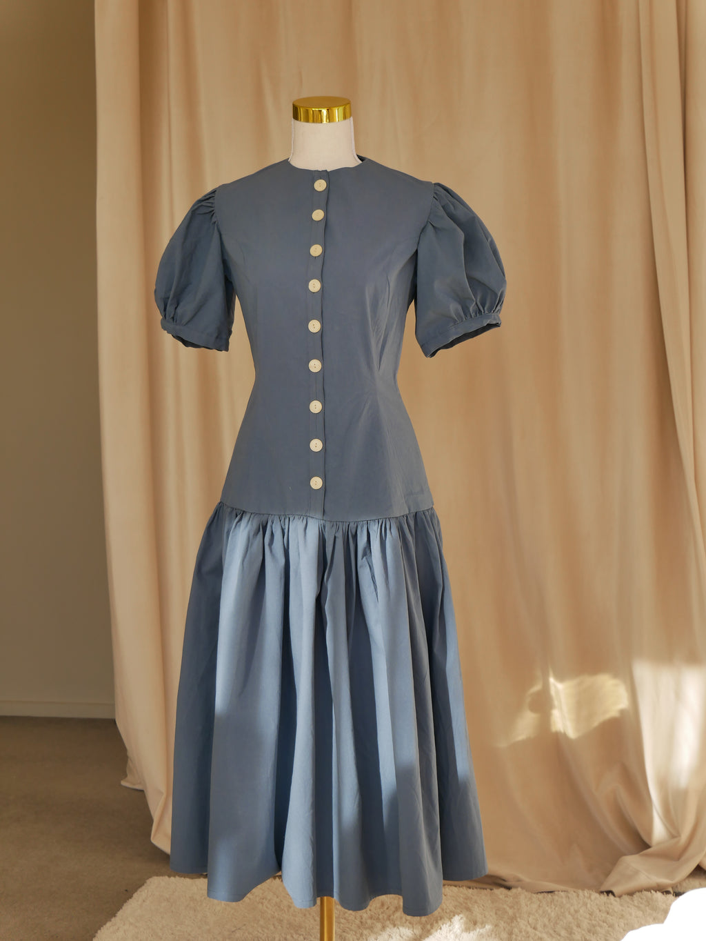 Button-Front Midi Dress