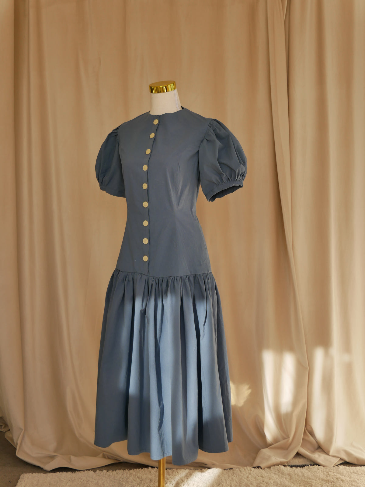 Button-Front Midi Dress