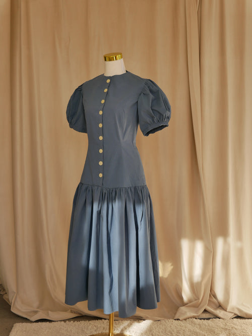 Button-Front Midi Dress