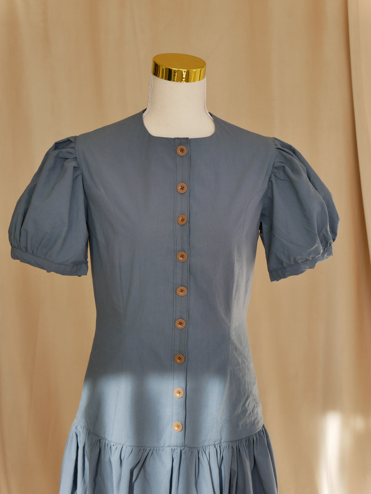 Button-Front Midi Dress