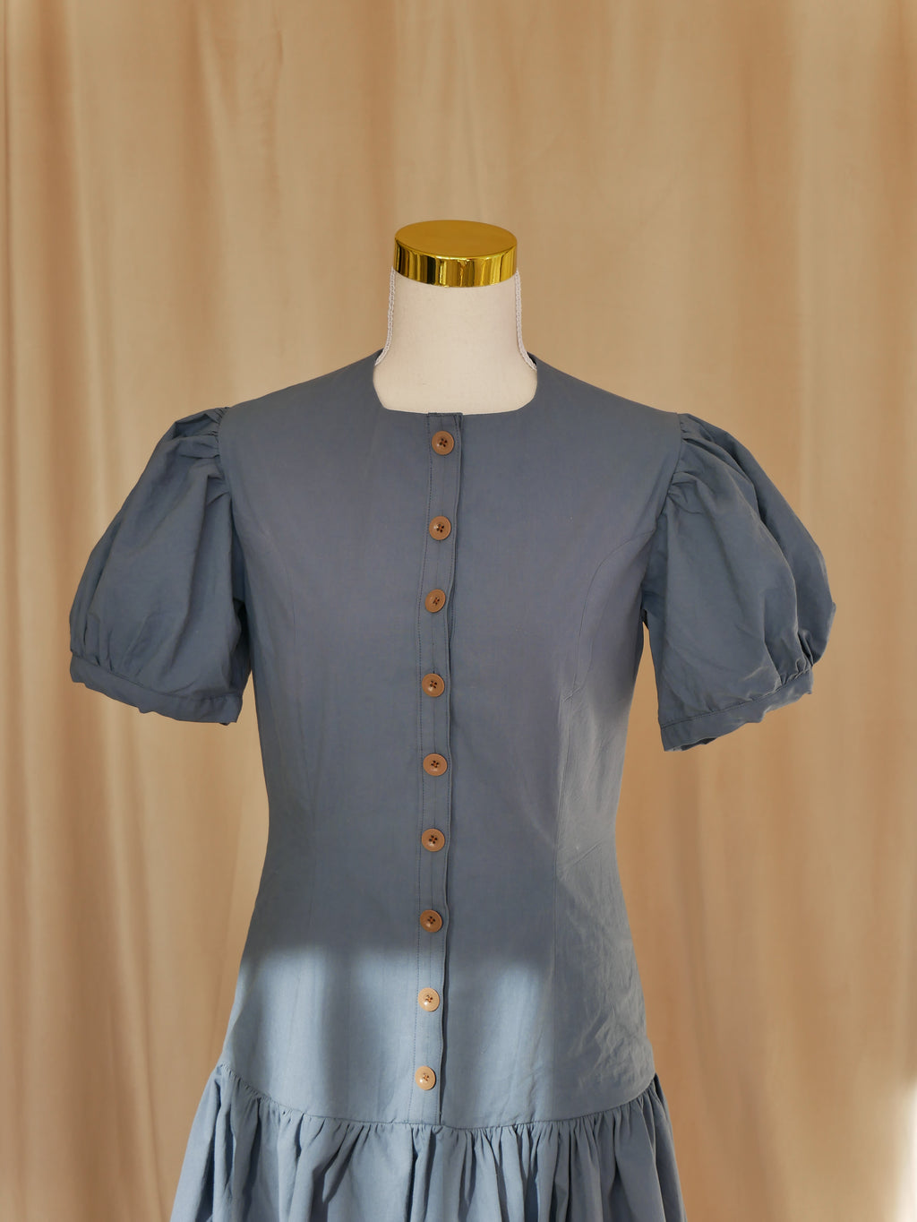Button-Front Midi Dress