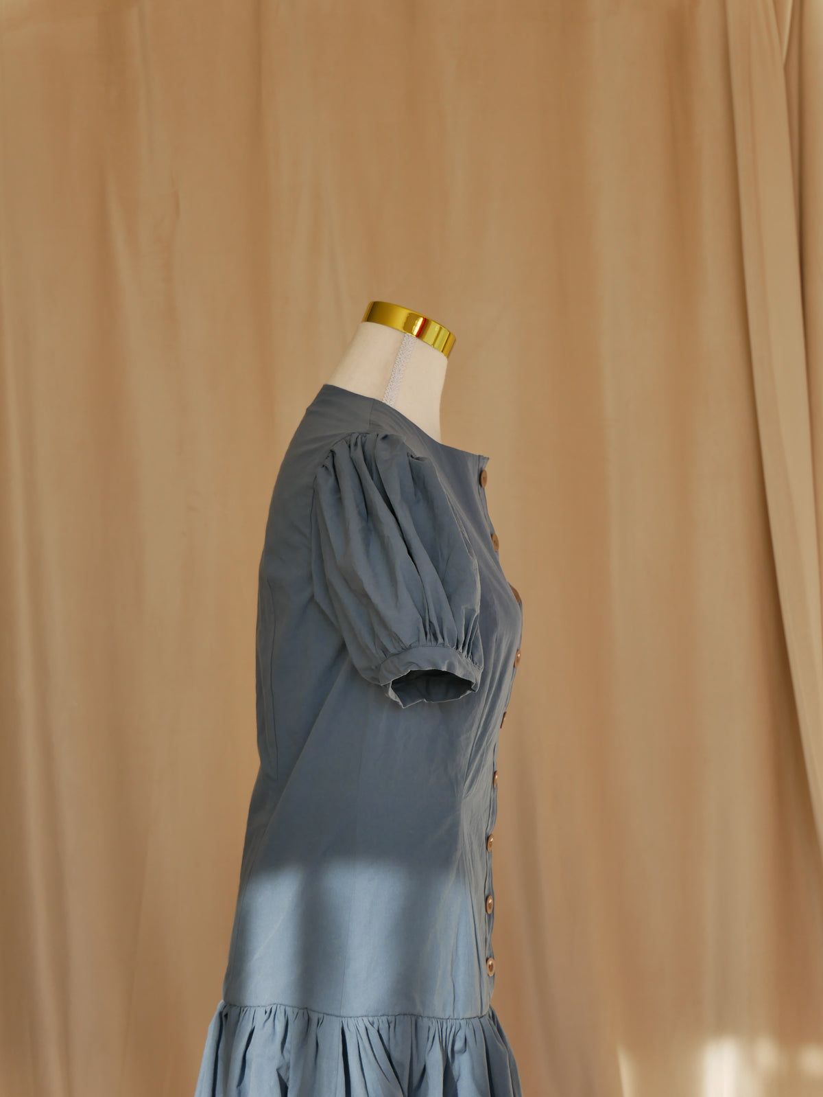 Button-Front Midi Dress