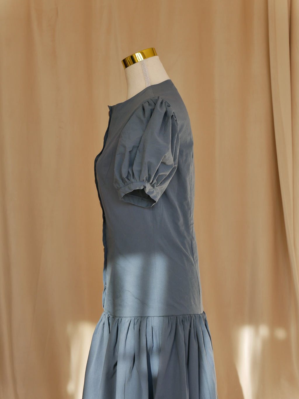 Button-Front Midi Dress