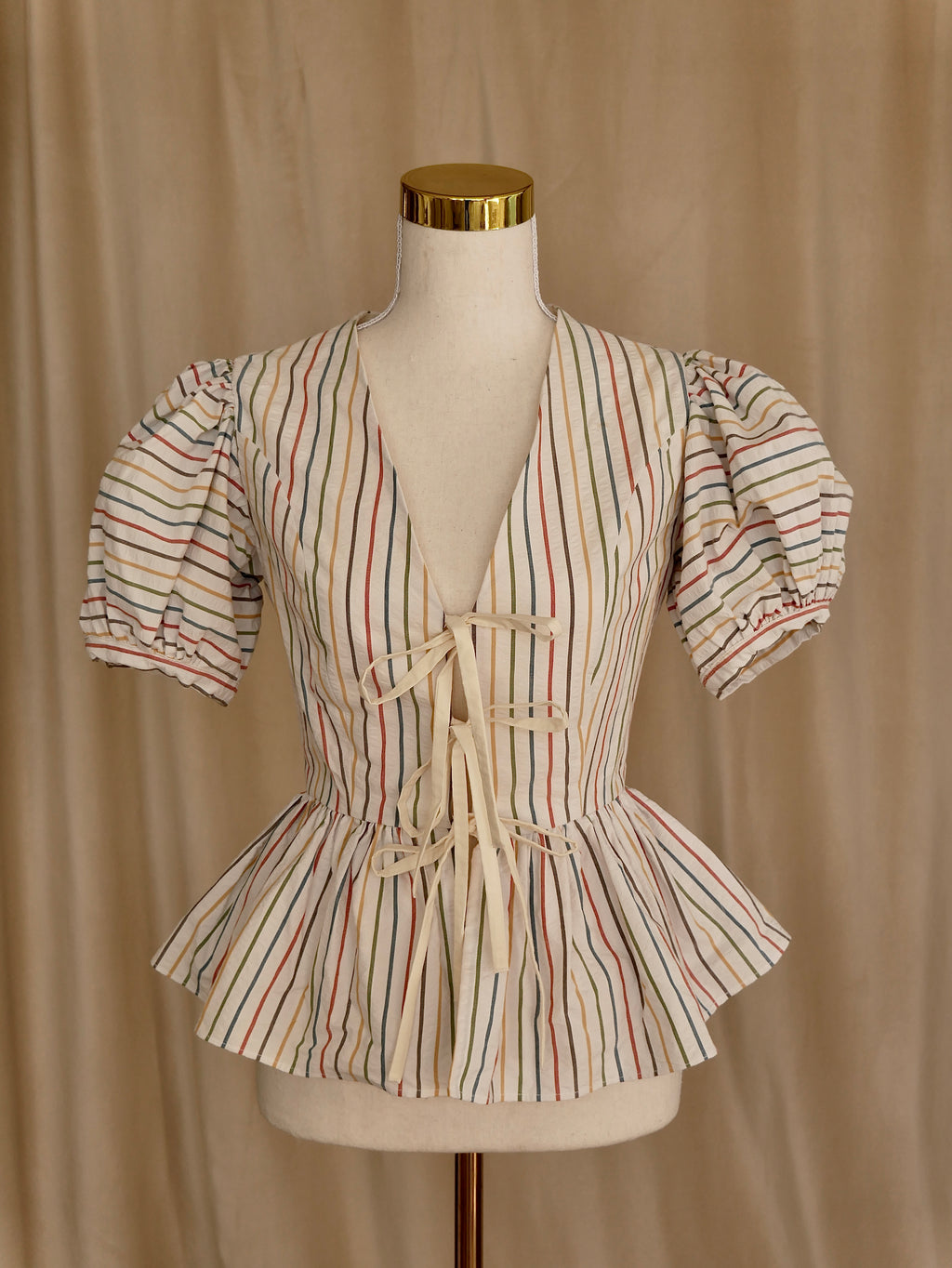 Tie-Front Peplum Bodice