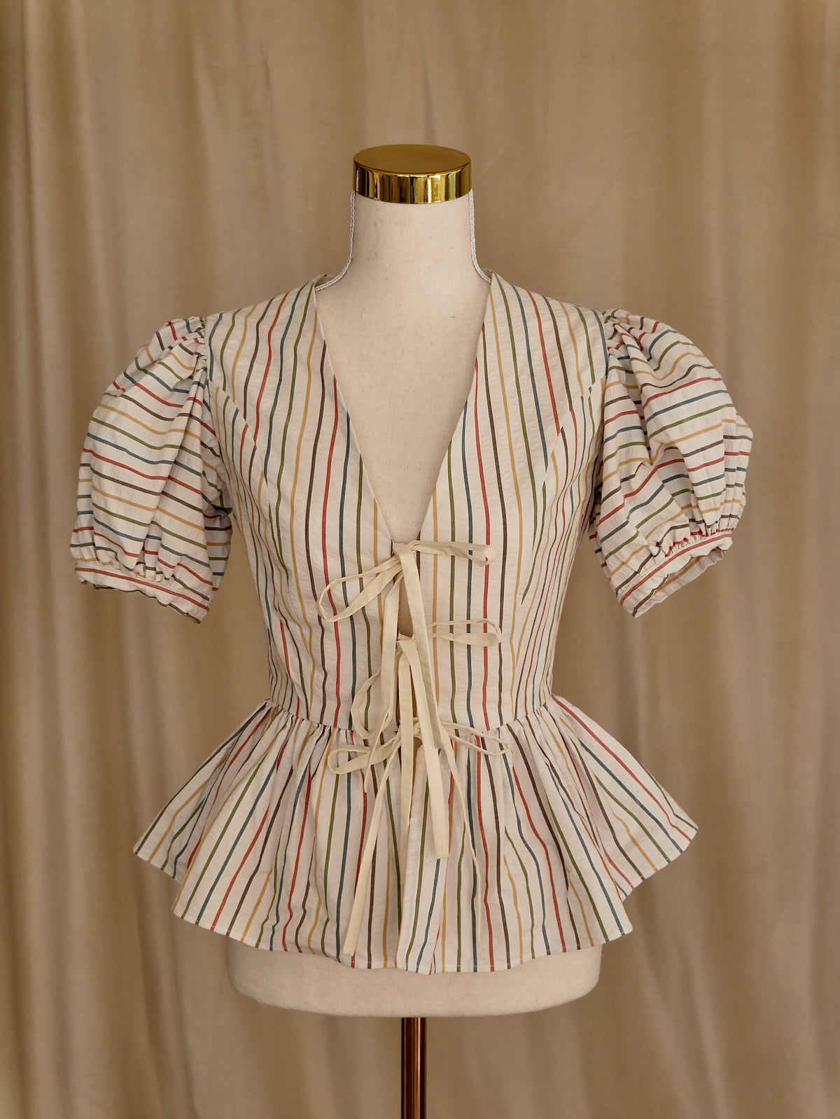 Tie-Front Peplum Bodice
