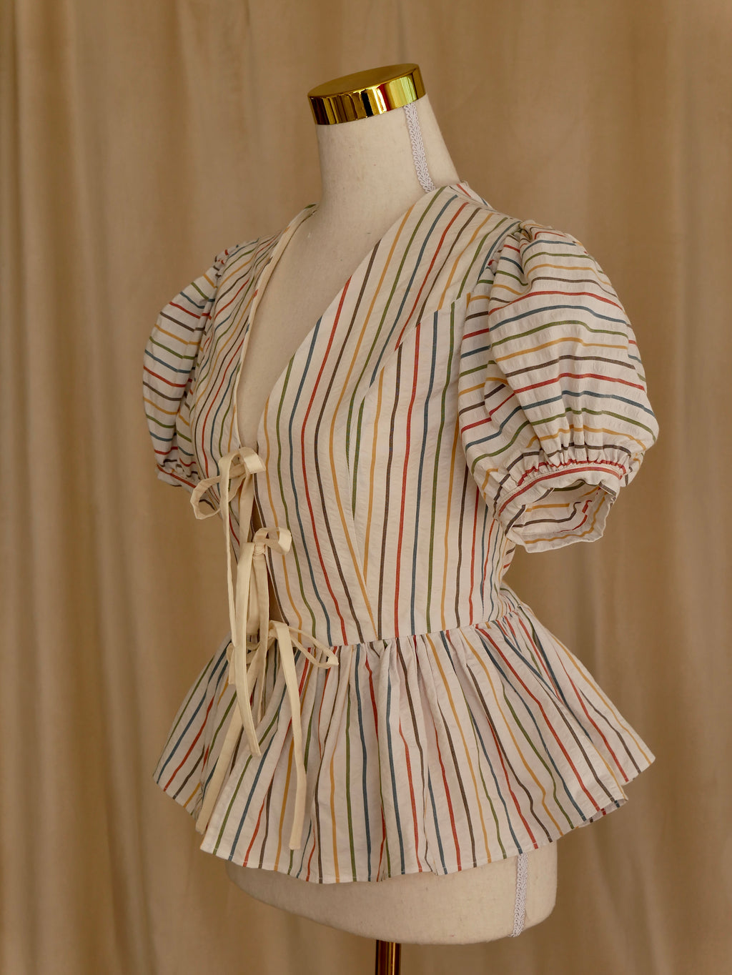 Tie-Front Peplum Bodice
