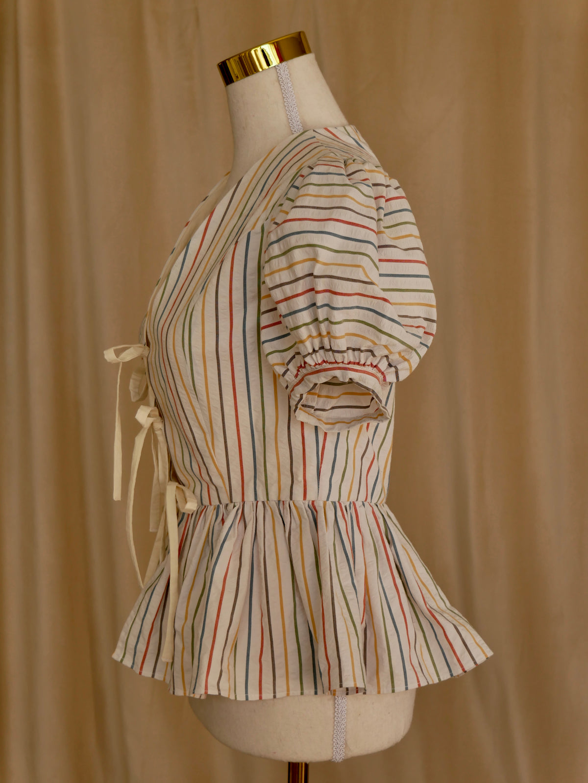 Tie-Front Peplum Bodice