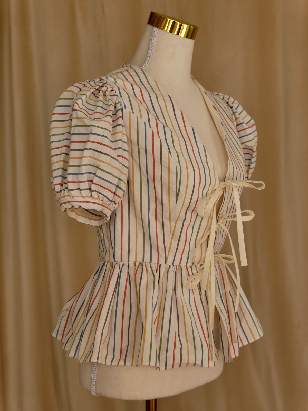 Tie-Front Peplum Bodice