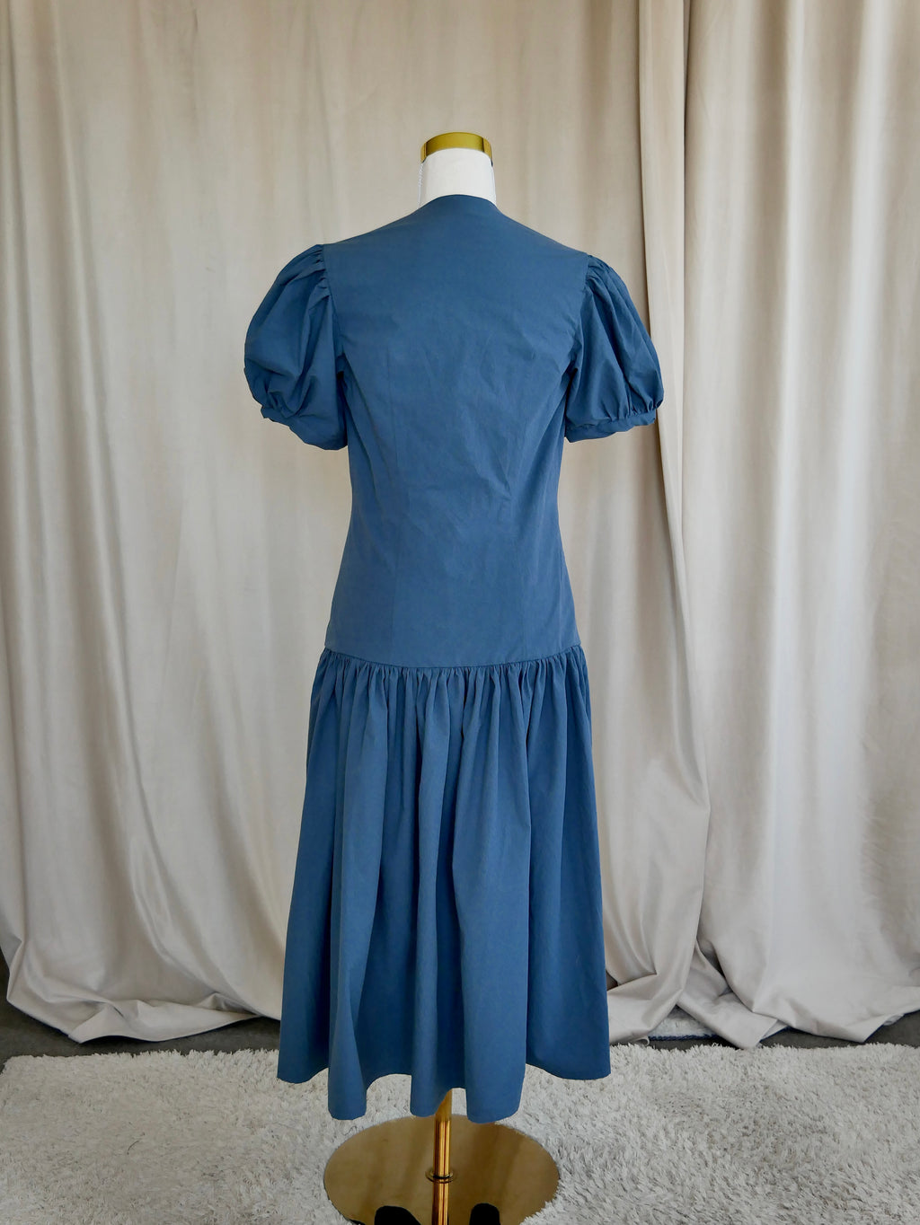 Button-Front Midi Dress