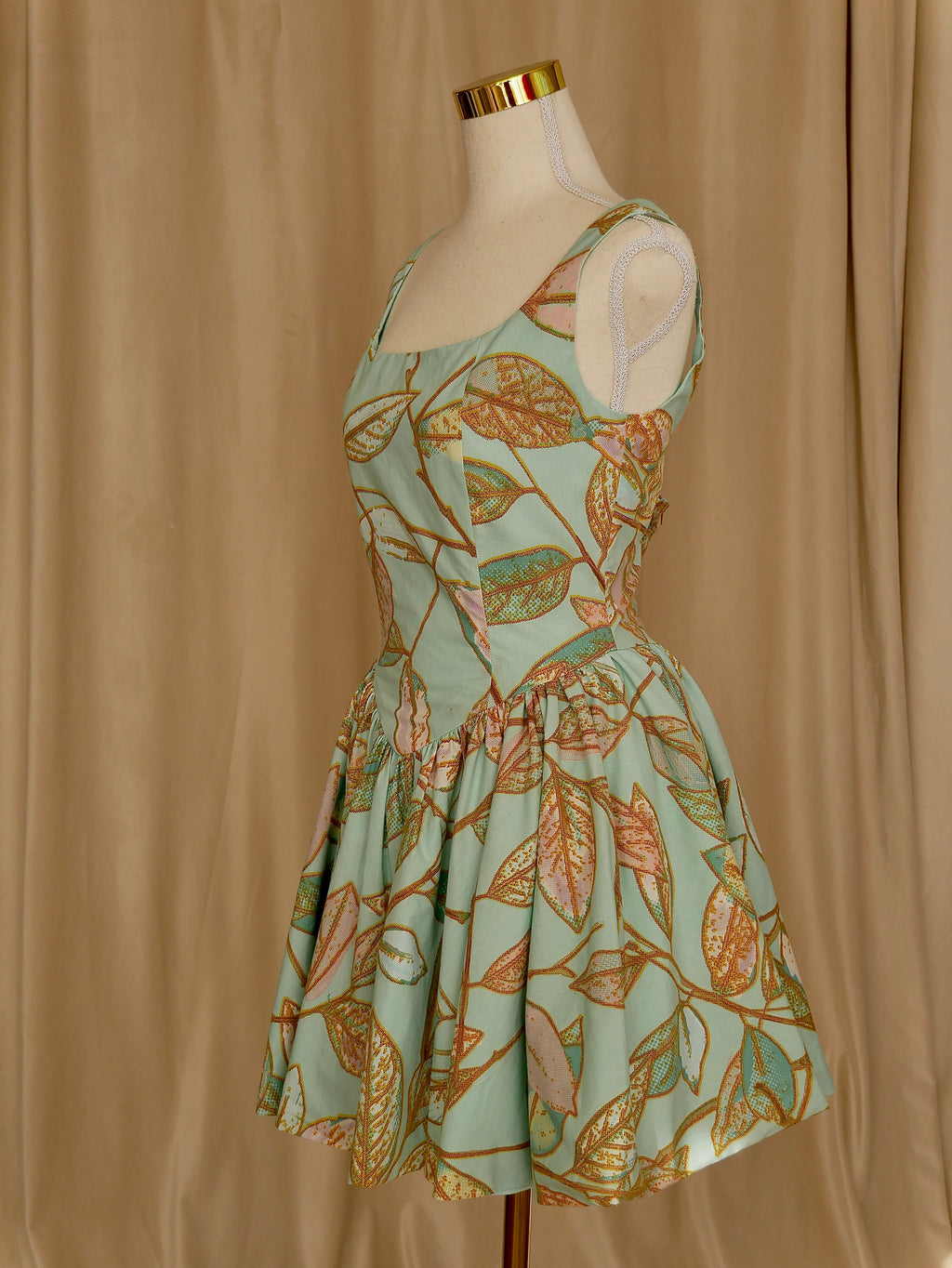 Basque-Waist Mini Dress