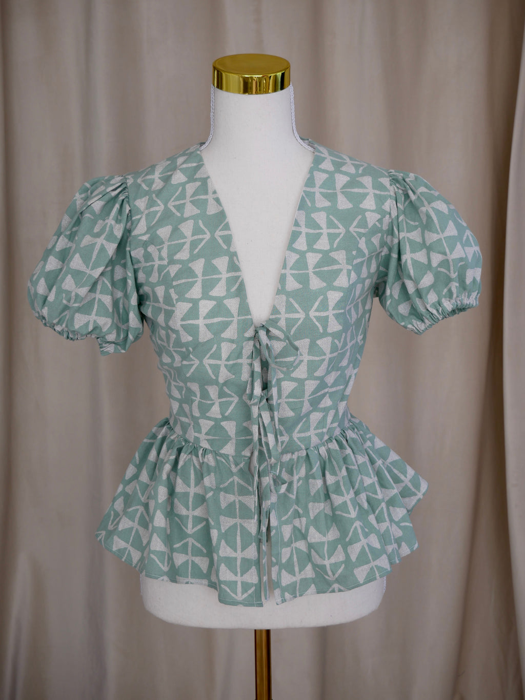 Tie-Front Peplum Bodice