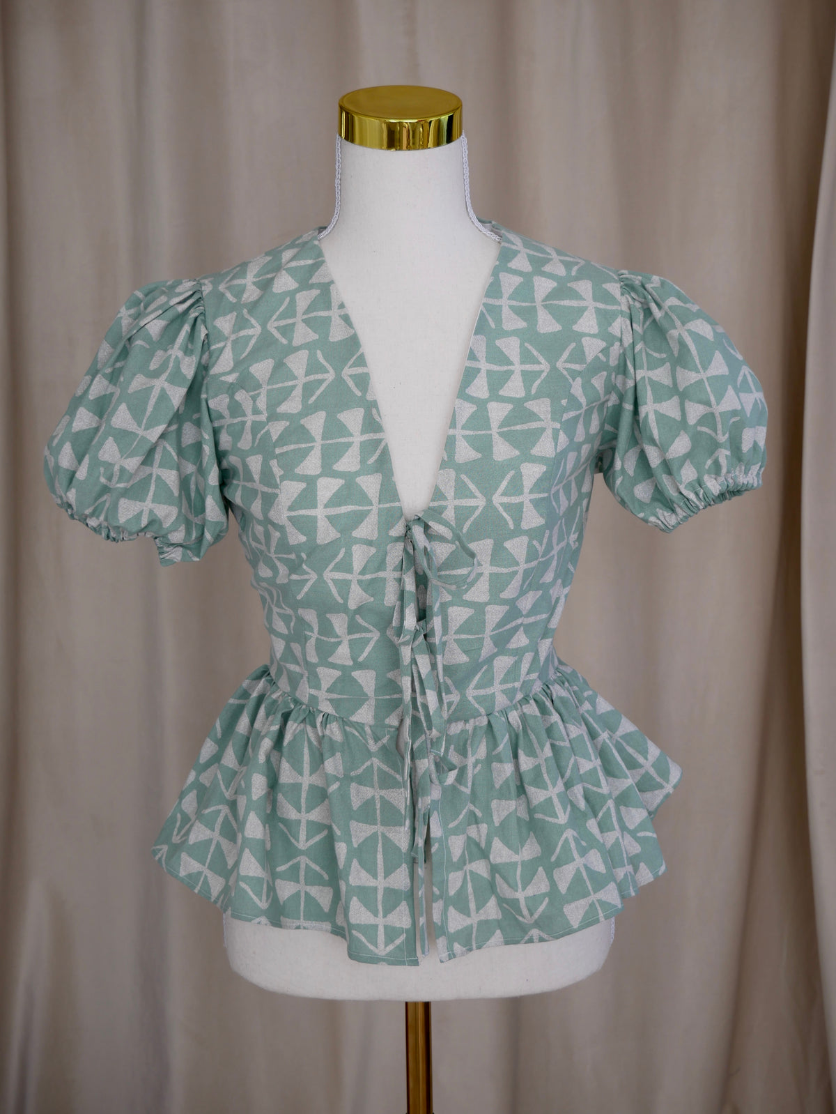 Tie-Front Peplum Bodice