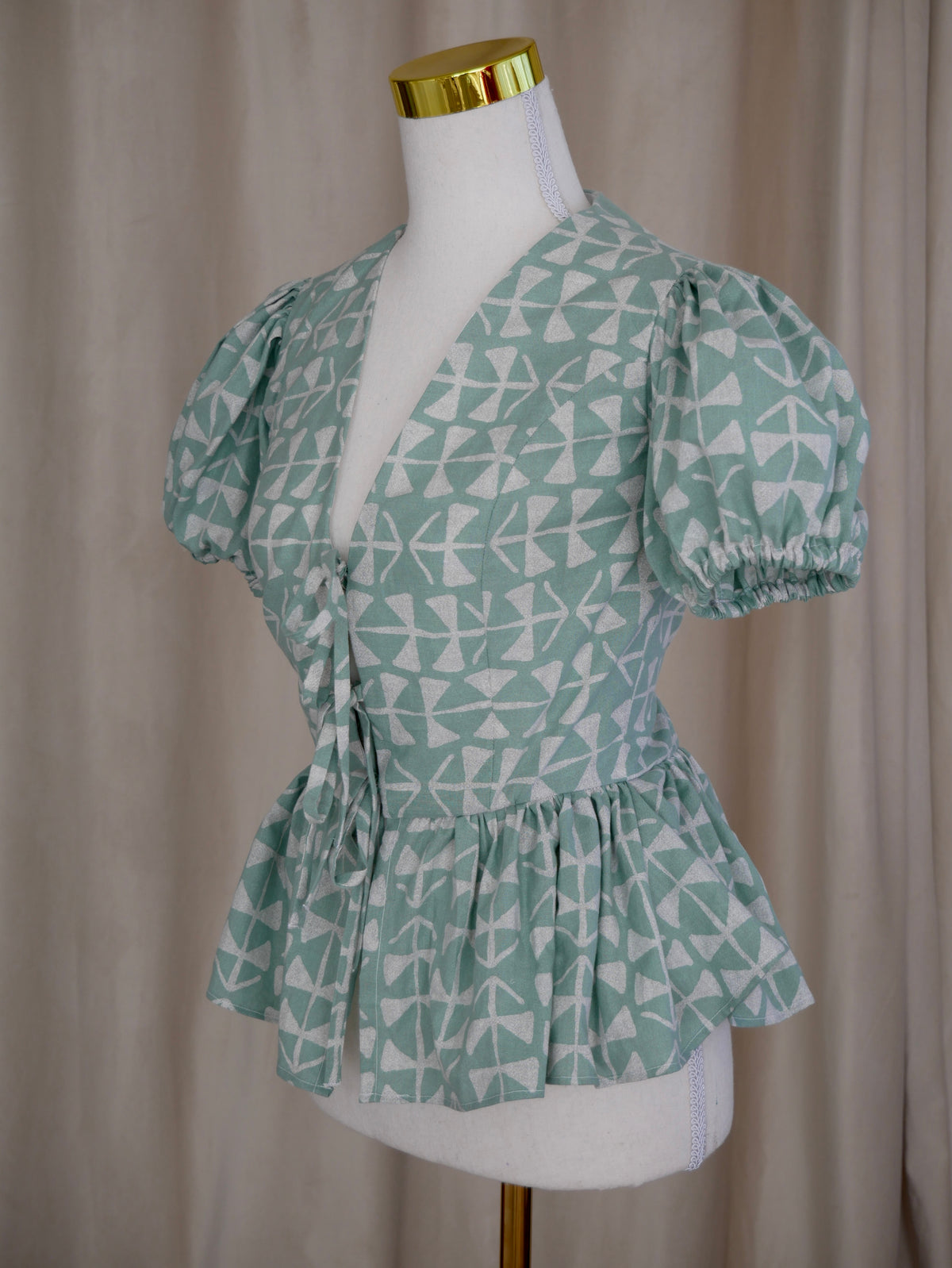 Tie-Front Peplum Bodice
