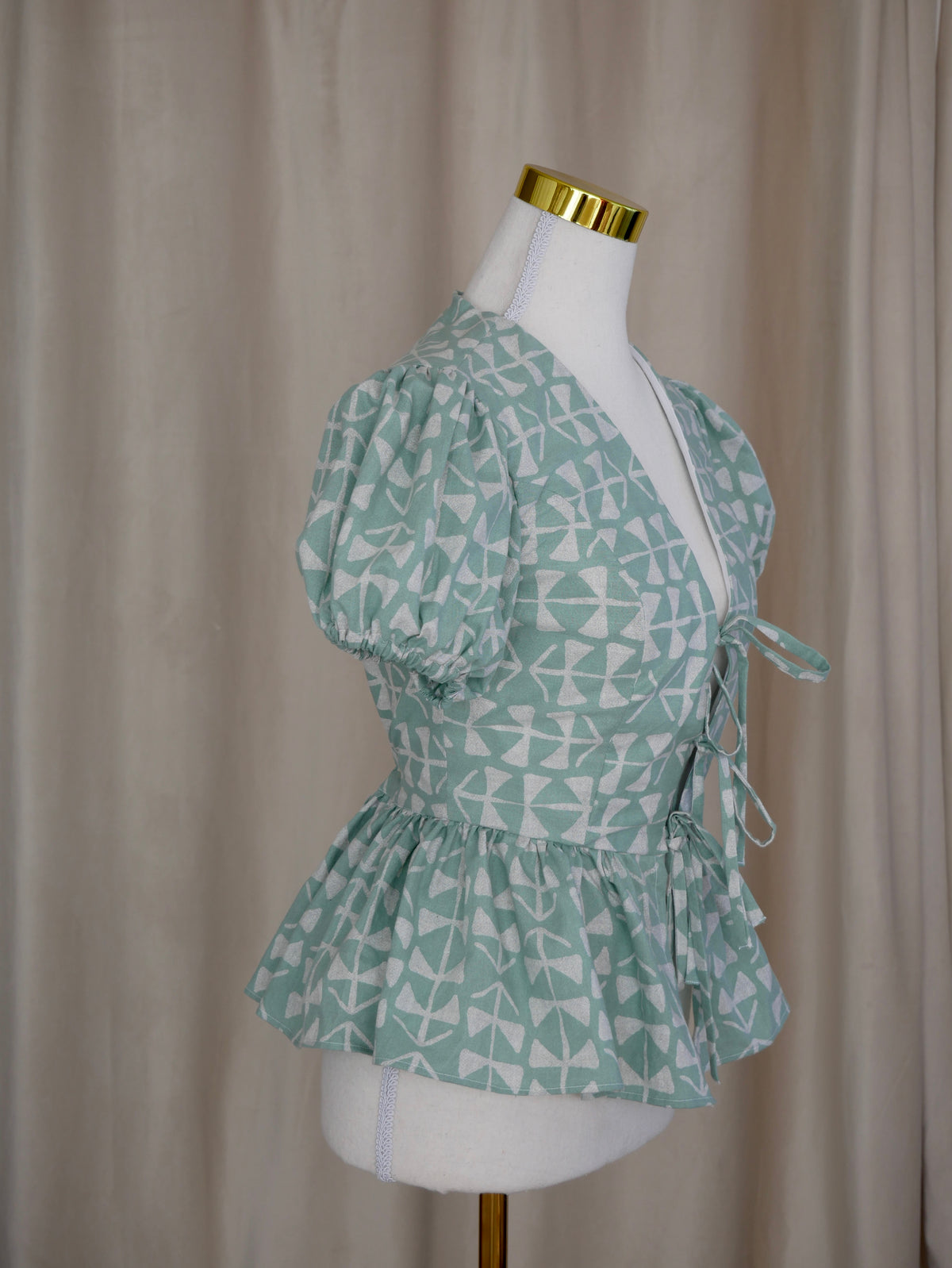 Tie-Front Peplum Bodice