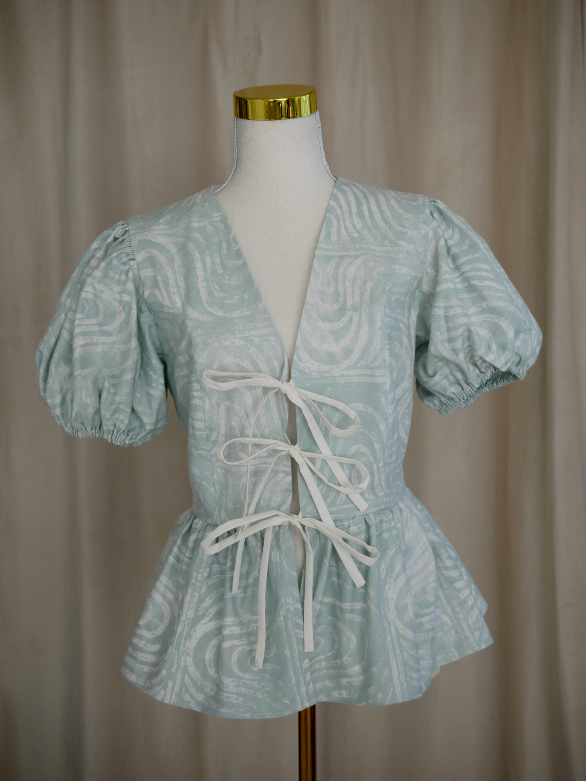 Tie-Front Peplum Bodice