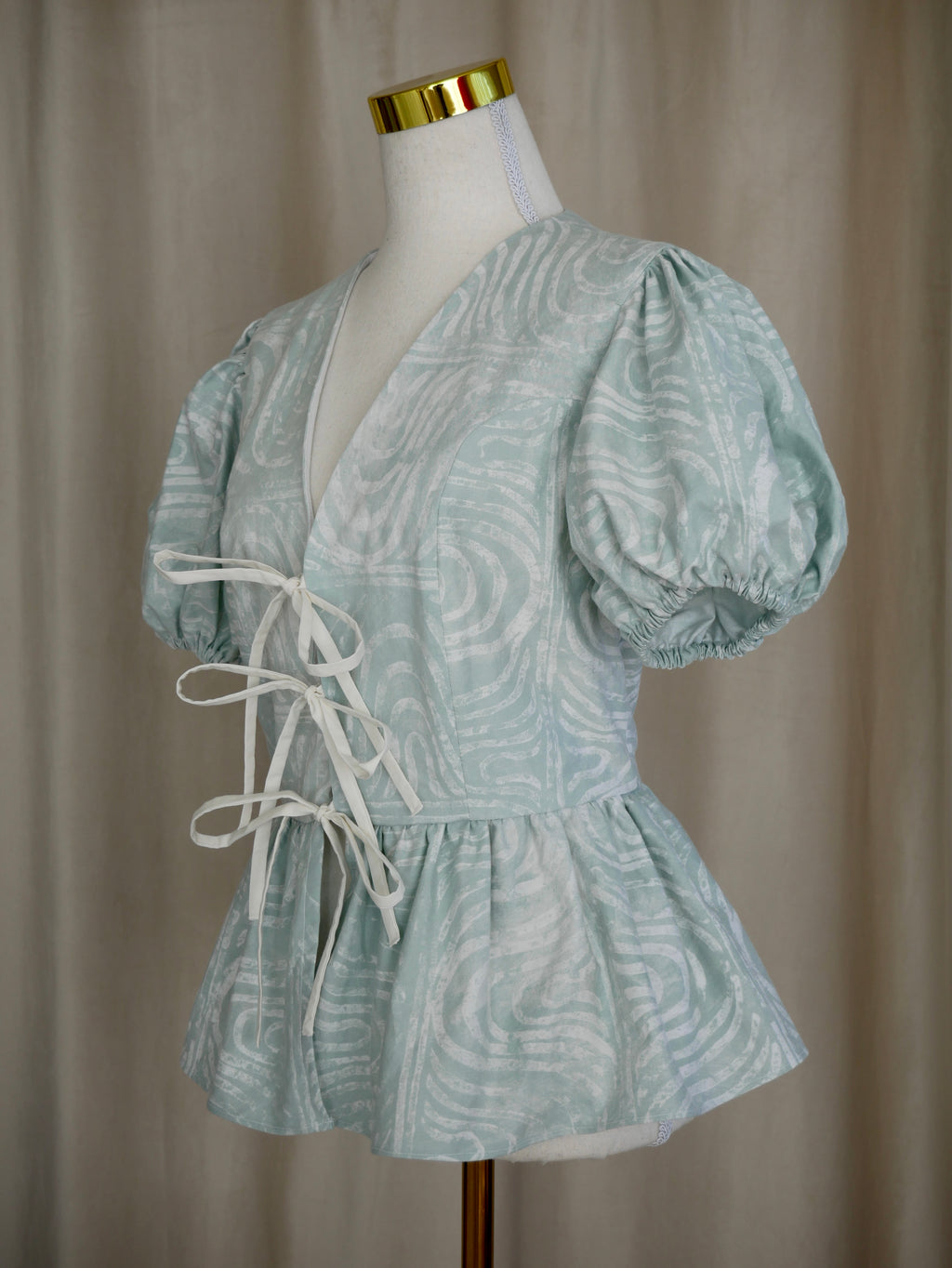 Tie-Front Peplum Bodice