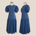 Button-Front Midi Dress