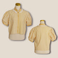 Buttercup Stripe Ruffled Collar Crop