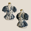 Tie-Front Multi-Color Peplum Bodice