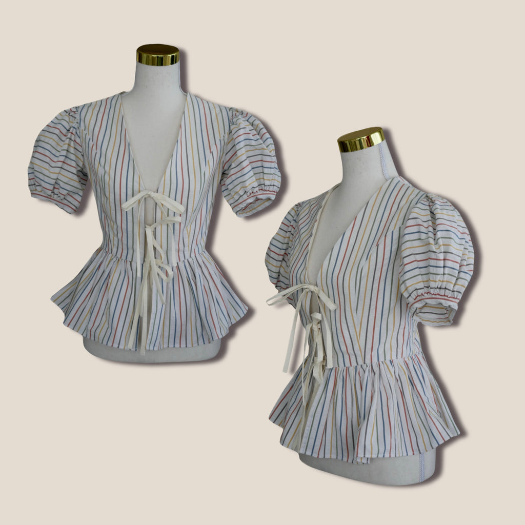 Tie-Front Peplum Bodice