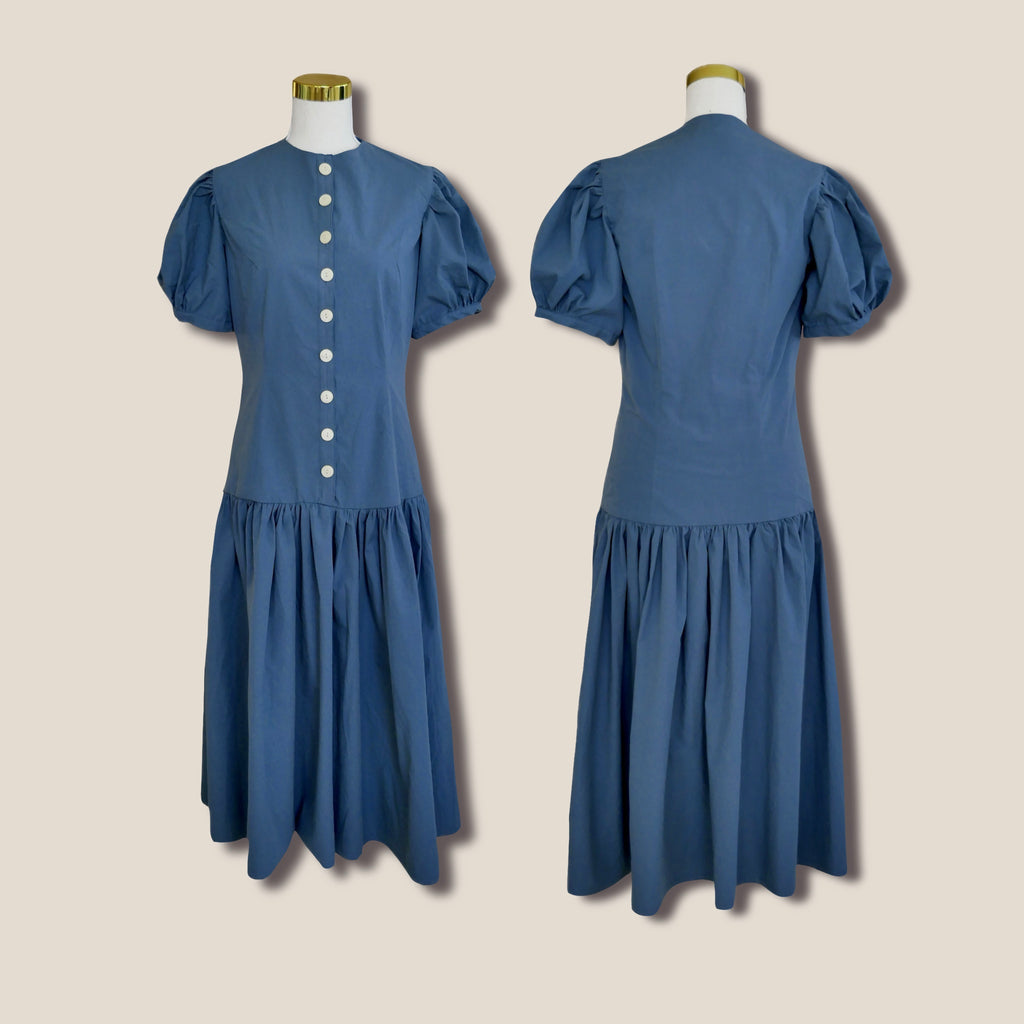 Button-Front Midi Dress