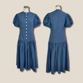 Button-Front Midi Dress