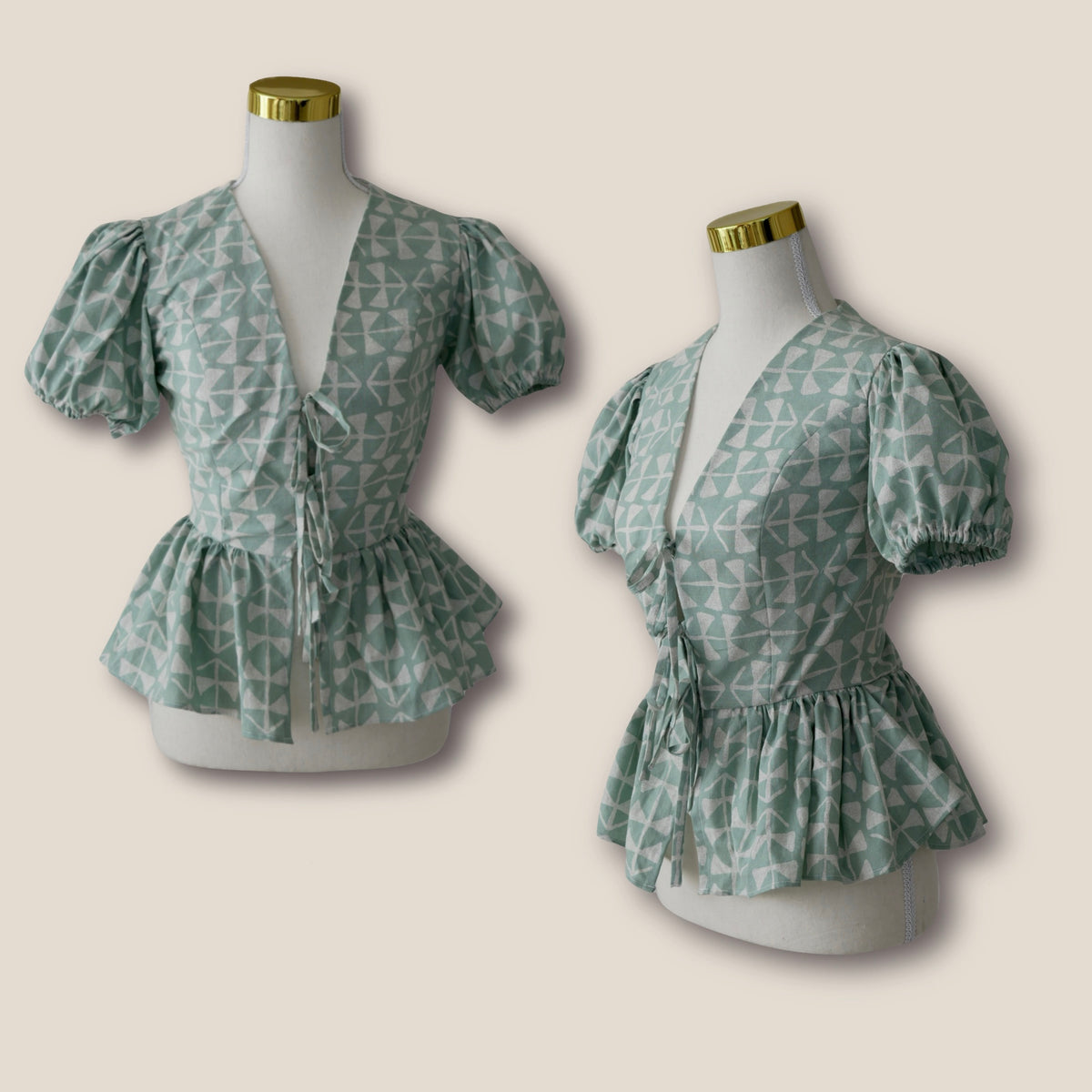Tie-Front Peplum Bodice