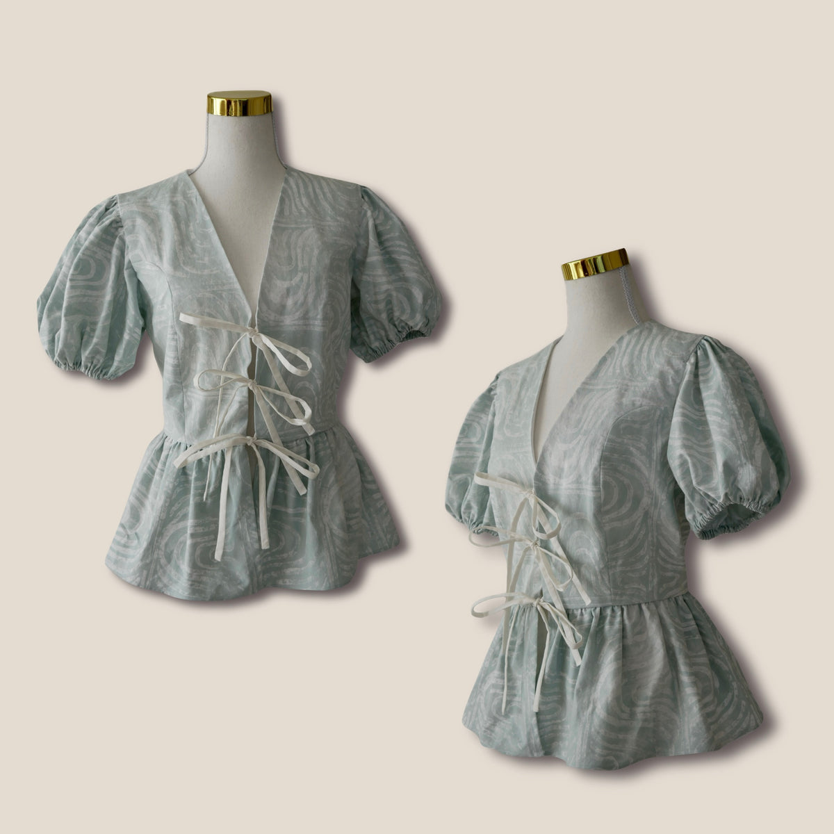 Tie-Front Peplum Bodice